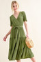 And The Why Soft Short Sleeve Tiered Midi Dress