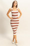 HYFVE Striped Scoop Neck Wide Strap Knit Dress