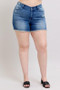 Judy Blue Full Size V-Front Denim Shorts with Shield Pockets Plus Size