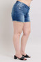 Judy Blue Full Size V-Front Denim Shorts with Shield Pockets Plus Size