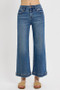 RISEN Full Size High Rise Crop Wide Leg Front Yoke Detail Jeans Plus Size