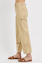 RISEN Full Size High Rise Wide Straight Cuffed Patch Jeans Plus Size
