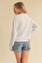 Aemi + Co Twisted Hemline Button Detail Collared Neck Top