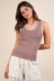 VERY J Blanket Style Sleeveless Knit Tank
