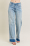 Judy Blue Full Size Mr Release Hem Wide Leg Jeans Plus Size