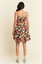 Davi & Dani Floral Scalloped Cutout Back Mini Dress