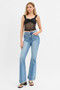 RISEN Full Size Tummy Control Elastic Band High Rise Flare Jeans Plus Size