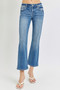 RISEN Full Size Low Rise Crop Flare Jeans Plus Size