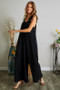 ADORA Full Size Elastic Ruffle Shoulder Jumpsuit Plus Size