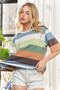 ADORA Multi Color Stripe Casual Top