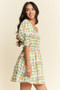 Davi & Dani Fruits Printed Smocking Mini Dress