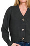 Zenana Melange Button Front Sweater Cardigan