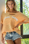 BiBi Washed Laser Cut Detail Cool Mom Print Thermal Top