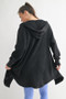 MONO B Chunky Waffle Mineral Wash Hooded Open Cardigan