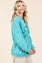Mittoshop Vintage Textile Flower Patch Mineral Wash Pullover Sweatshirt