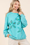 Mittoshop Vintage Textile Flower Patch Mineral Wash Pullover Sweatshirt