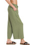 Zenana Woven Crepe Elastic Band Waist Cropped Pants