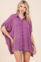 Mittoshop Mineral Wash Loose Fit Button Down Shirt