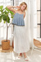 ADORA Front Pleated Washed Denim Crop Top