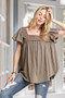 ADORA Princess Sleeves Garment Washed Top