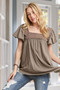 ADORA Princess Sleeves Garment Washed Top