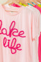 BiBi Metallic Letter Short Dolman Sleeve Top