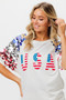 BiBi American Flag Theme Sequin Top