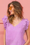 BiBi Layered Ruffle Swiss Dot Knit Top