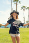 BiBi Laser Cut Mineral Washed America Print Top