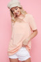 BiBi Rib Knit With Front Cut Out Mock Neck Top