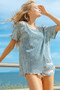 BiBi Laser Cut Mineral Washed Loose Fit Thermal Top