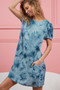 BiBi Puff Sleeve With Side Pockets Tie Dye Dress
