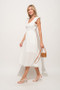 And The Why Ruffle Sleeve Front Smocked Tiered Midi Dress