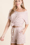 BiBi Leopard Terry Shorts With Drawstring
