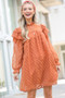 And The Why Lovely Ruffle Shoulder with Textured Woven Dress