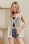 ADORA Button Down Crochet Vest Top