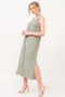 And The Why Washed Gauzed Patch Pocket Tank Midi Dress