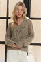 ADORA Loose Fit V Neck Knit Top