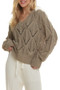 ADORA Loose Fit V Neck Knit Top