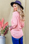 And The Why Button Detail Printed Sleeve Waffle Knit Top