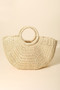 Fame Half Moon Straw Tote Bag