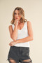 Aemi + Co Ribbed Wide Strap Knit Tank