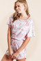 BiBi Tie Dye Print Terry Shorts With Side Pockets