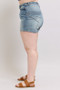 Judy Blue Full Size High Waist Star Seam Detail Denim Shorts Plus Size