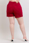 Judy Blue Full Size High Waist Tummy Control Garment Dyed Heart Shaped Denim Shorts Plus Size