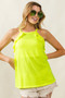 BiBi French Terry Knit Ruffled Detail Sleeveless Top