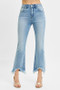 RISEN Full Size High Rise Crop Bootcut Fray Hem Jeans Plus Size