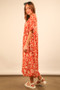 VERY J Full Size Oversized Printed Shirt Midi Dress Plus Size