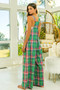 BiBi Multi Color Check Plaid Overall