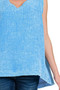 Zenana Double Gauze Raw Edge Acid Washed Tank